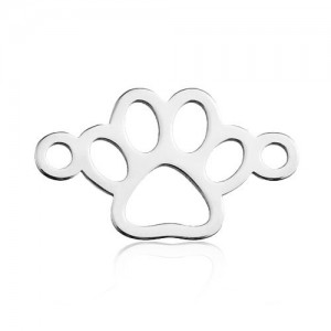 Connector pendant - dog paw*sterling silver AG 925*BL 696 - 0,4 mm