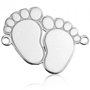 Connector pendant - baby feet for engraving*sterling silver AG 925*BL 760 - 0,4 mm