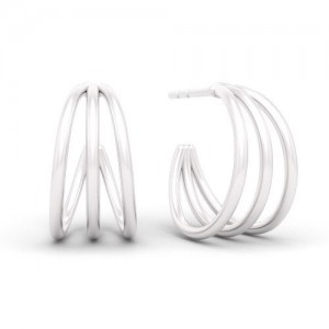 Stud earring - triple hoops*sterling silver AG 925*EX 26