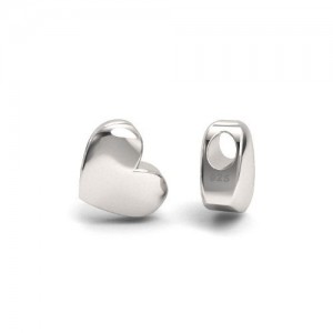 Beads slide pendant - heart*sterling silver AG 925*S-CHARM 187