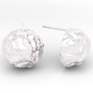 Stud earring - round hammered plate*sterling silver AG 925*SZ 176