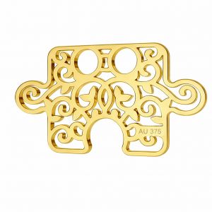 Až&uacute;rovan&yacute; zlat&yacute; spojovac&iacute; prvok - puzzle*zlato AU 375*LKZ9K-30003 - 0,30 11x19 mm