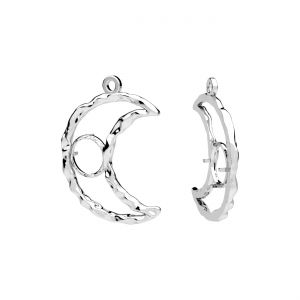 Pr&iacute;vesok - mesiac, l&ocirc;žko na pr&iacute;rodn&eacute; kamene, kužeľ 6 mm*striebro AG 925*CON-1 OWS-01314 13,5x16 mm